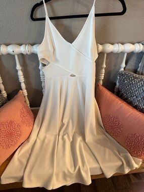 Soprano Cream Cutout Spaghetti-Strap Mini Dress